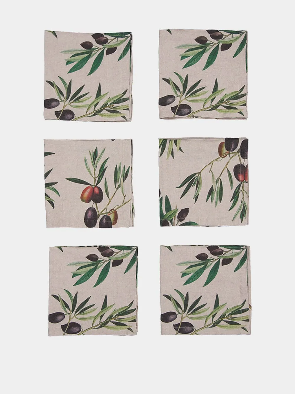 Set of 6 Olives Napkins