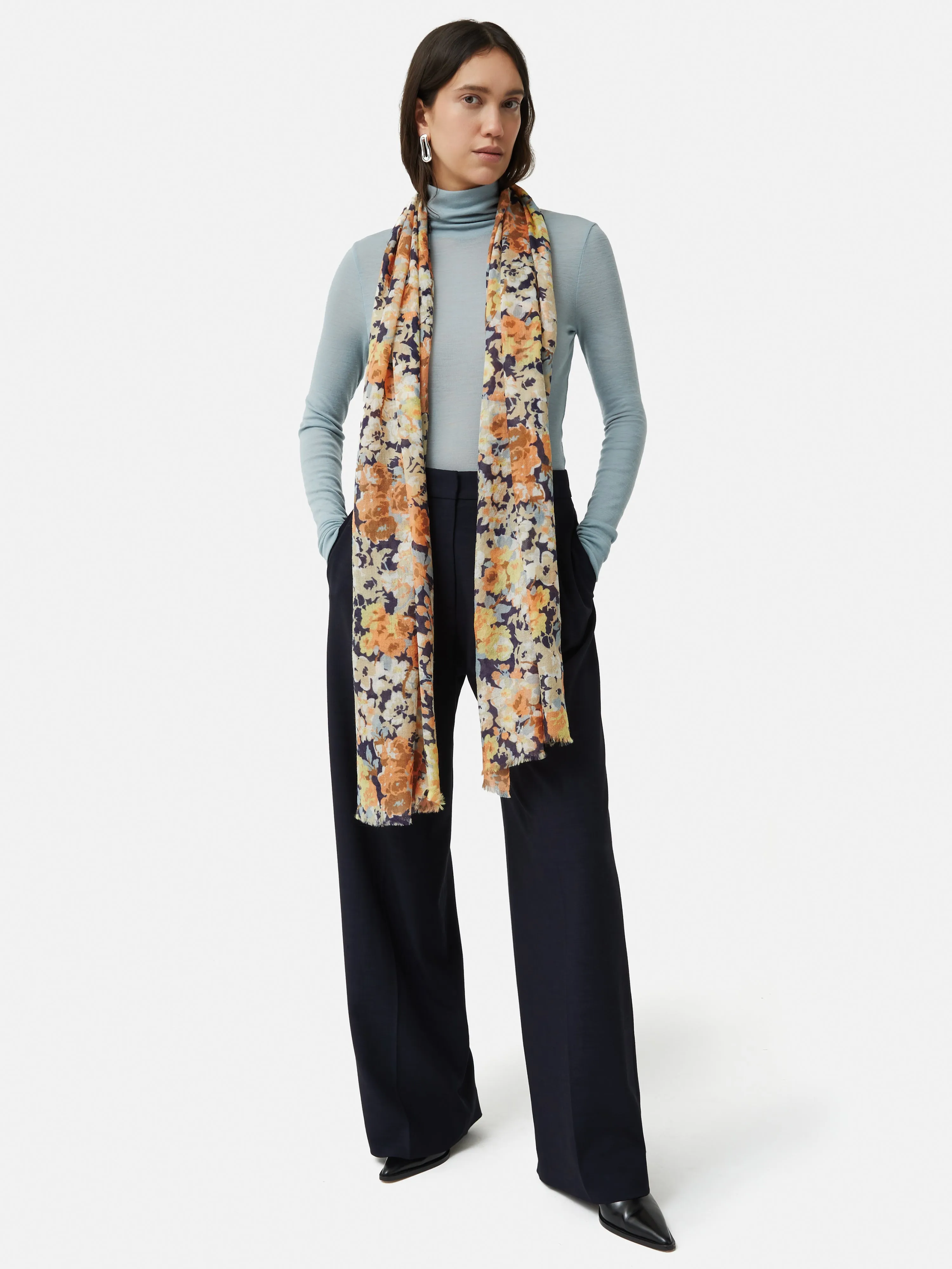 Sheer Petal Gauze Scarf | Multi