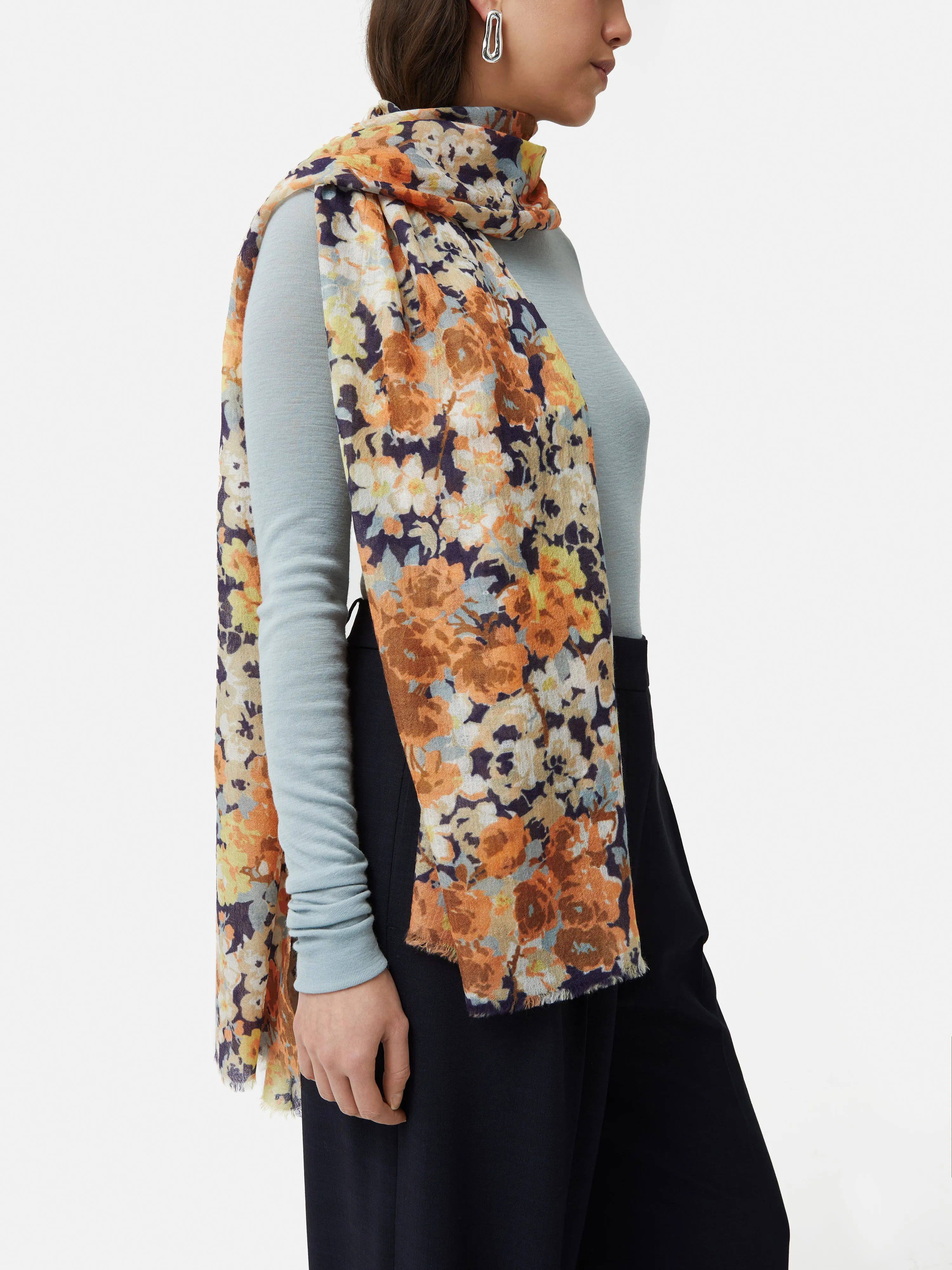 Sheer Petal Gauze Scarf | Multi