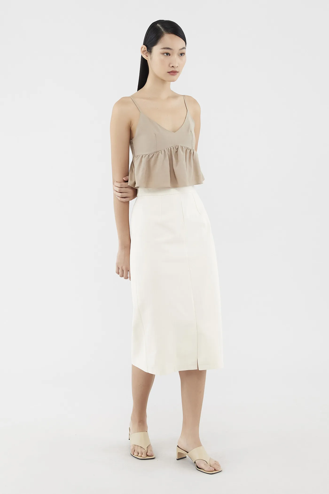 Sherlie Front-slit Midi Skirt 