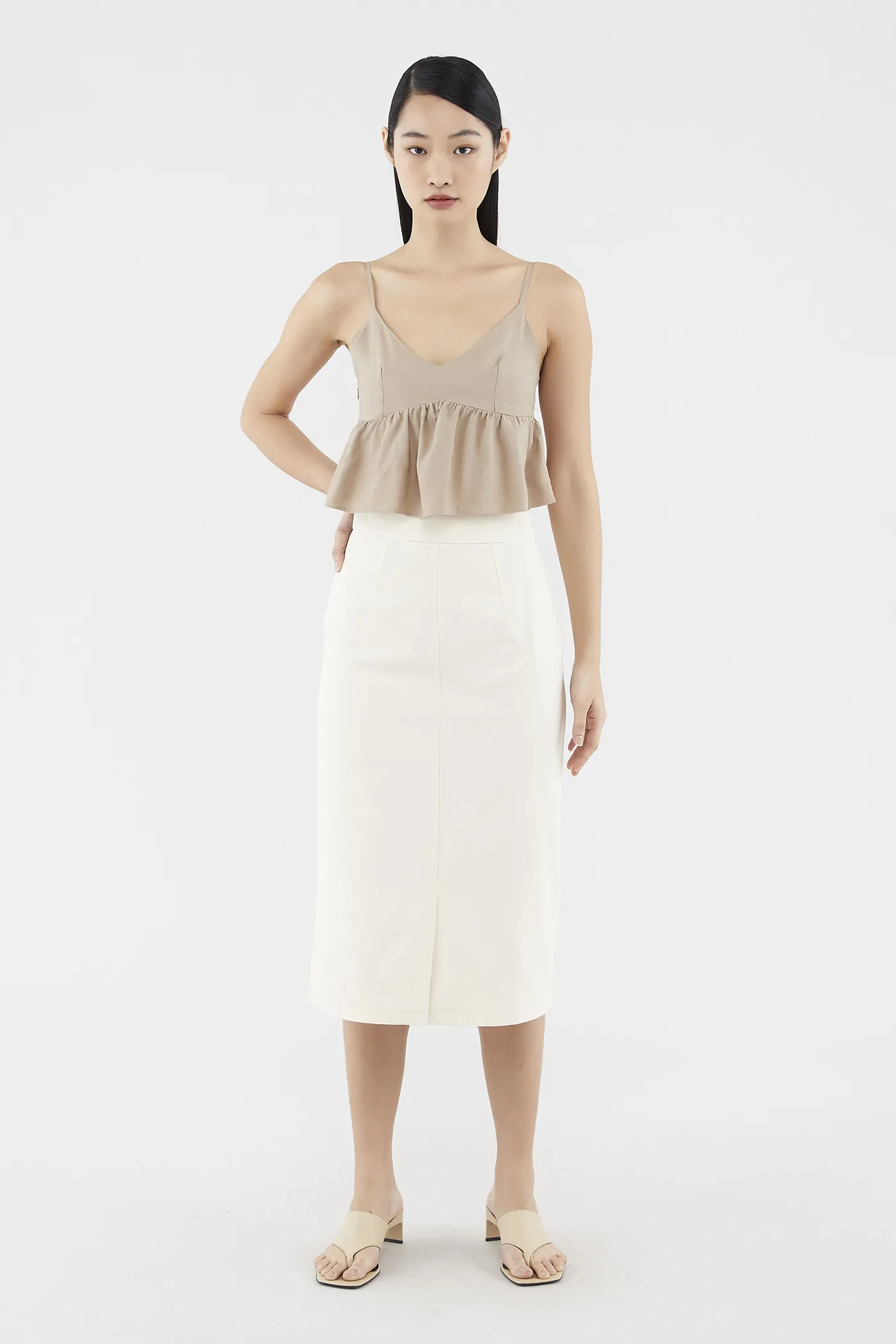 Sherlie Front-slit Midi Skirt 