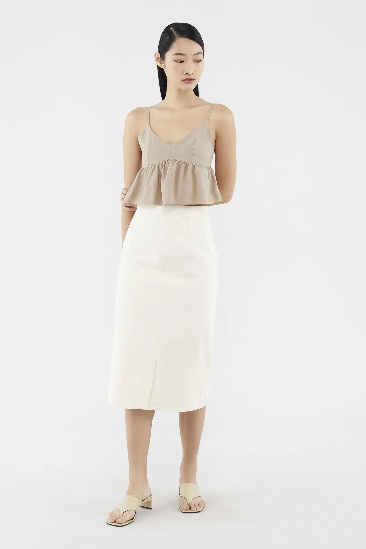 Sherlie Front-slit Midi Skirt 