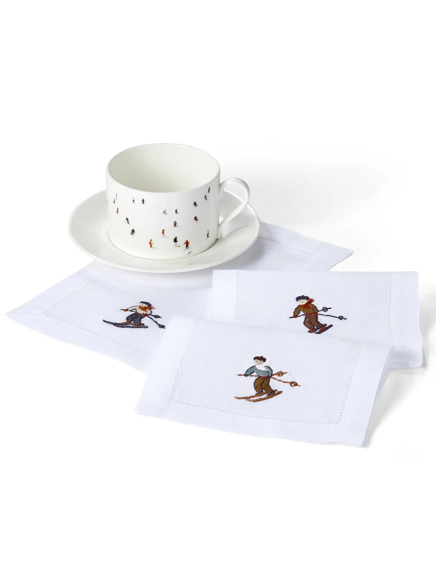 Skier Cocktail Napkins, Set Of 6