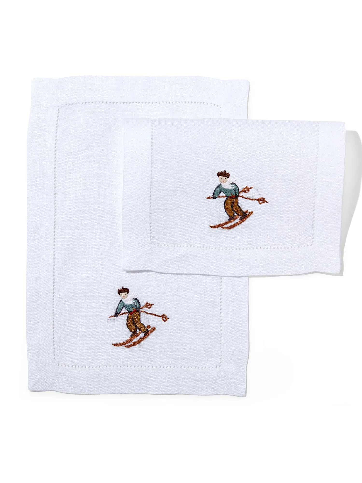 Skier Cocktail Napkins, Set Of 6