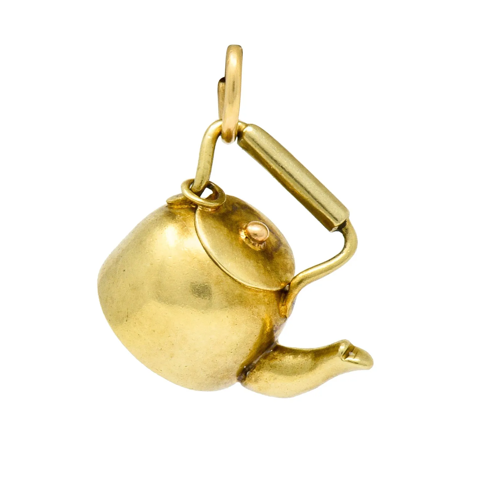 Sloan & Co. Art Nouveau 14 Karat Gold Tea Kettle Charm