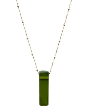 Smart Glass Jewelry Women's Green Recycled Wine Bottle Glass Stiletto Pine Gold