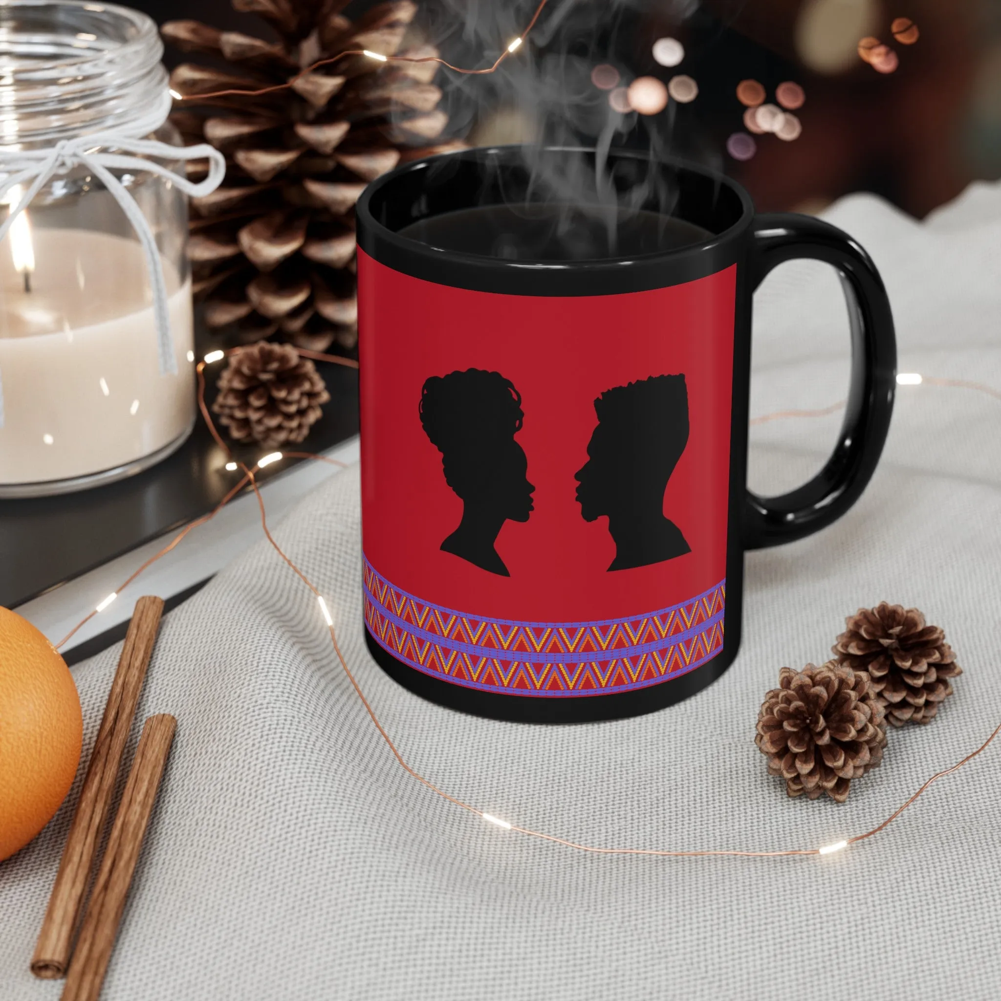 Soulful Silhouette Couples Mug, 11 oz