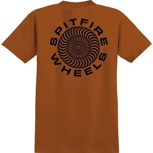 Spitfire Wheels Skateboard Shirt Classic 87 Swirl Burnt Orange