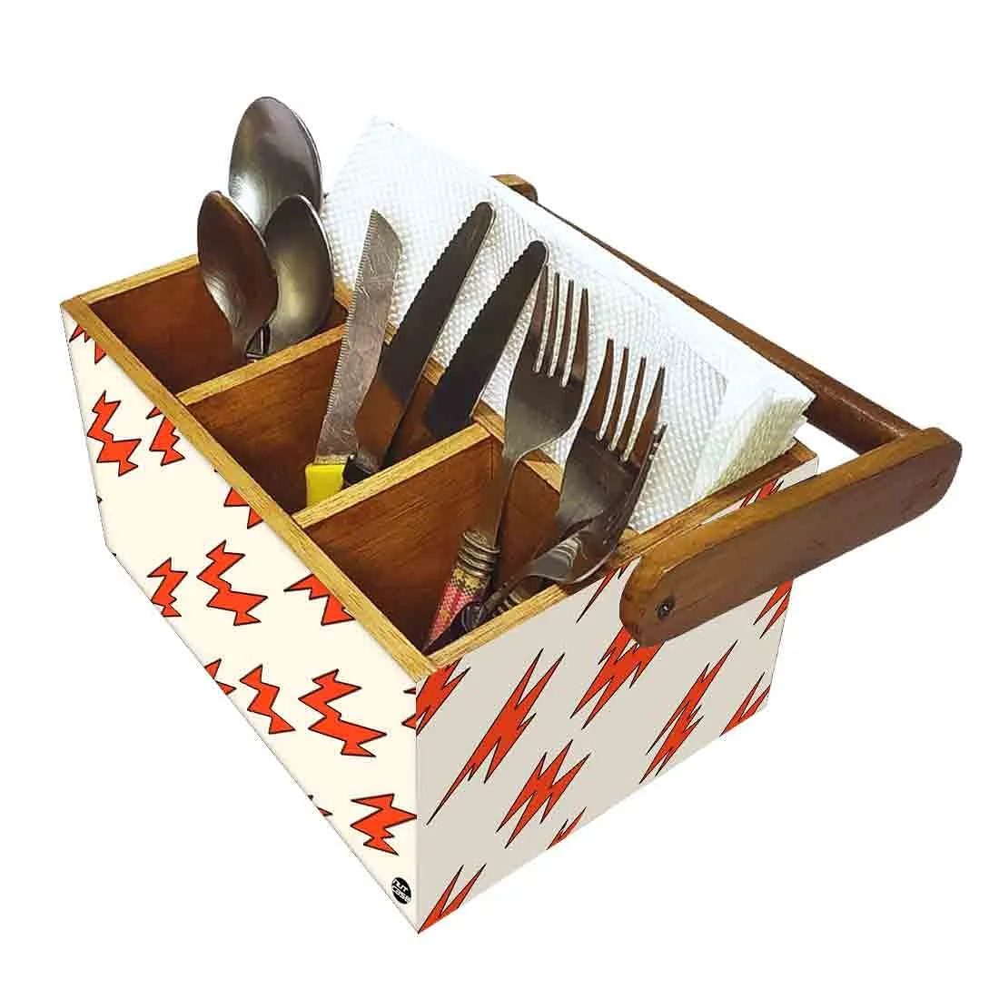 Spoon Stand for Dining Table Forks Knives Tissue Organizer - Red Flash