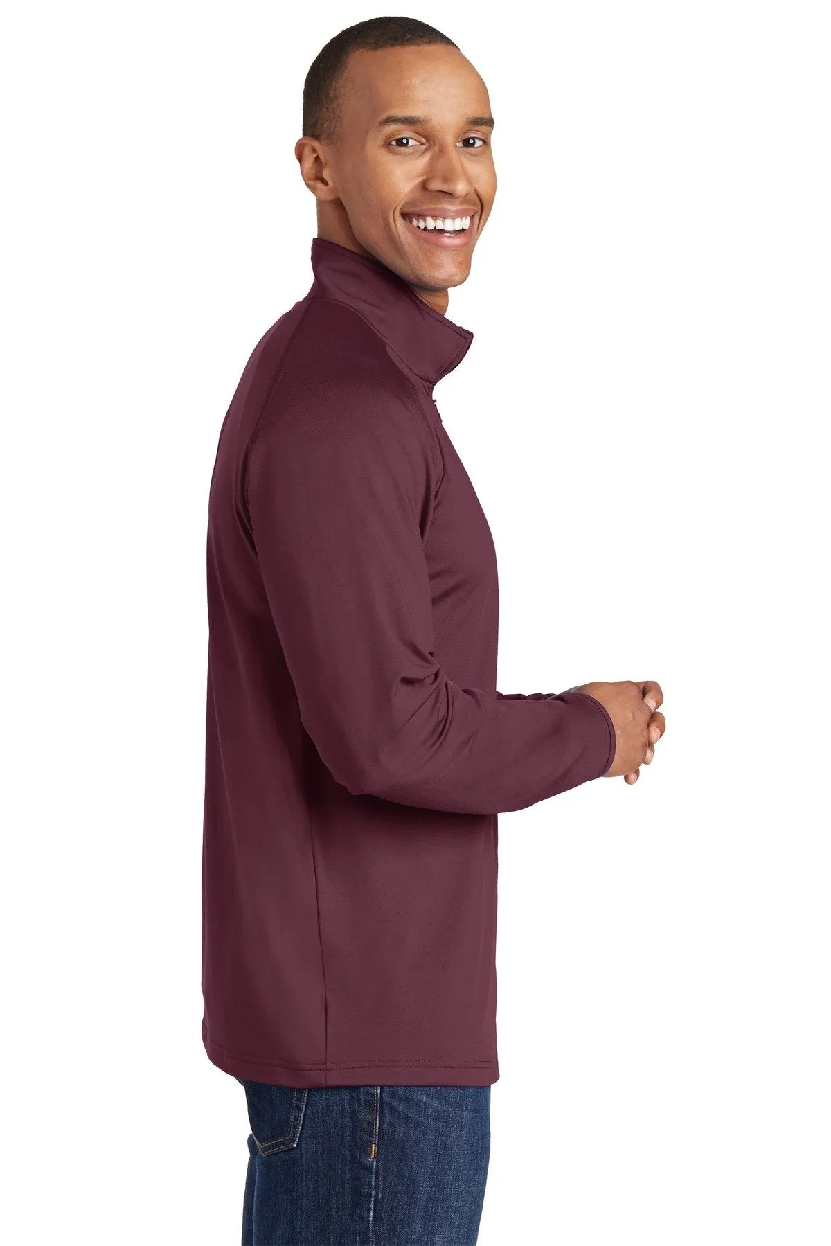 Sport-Tek Sport-Wick Stretch 1/2-Zip Pullover ST850 Maroon