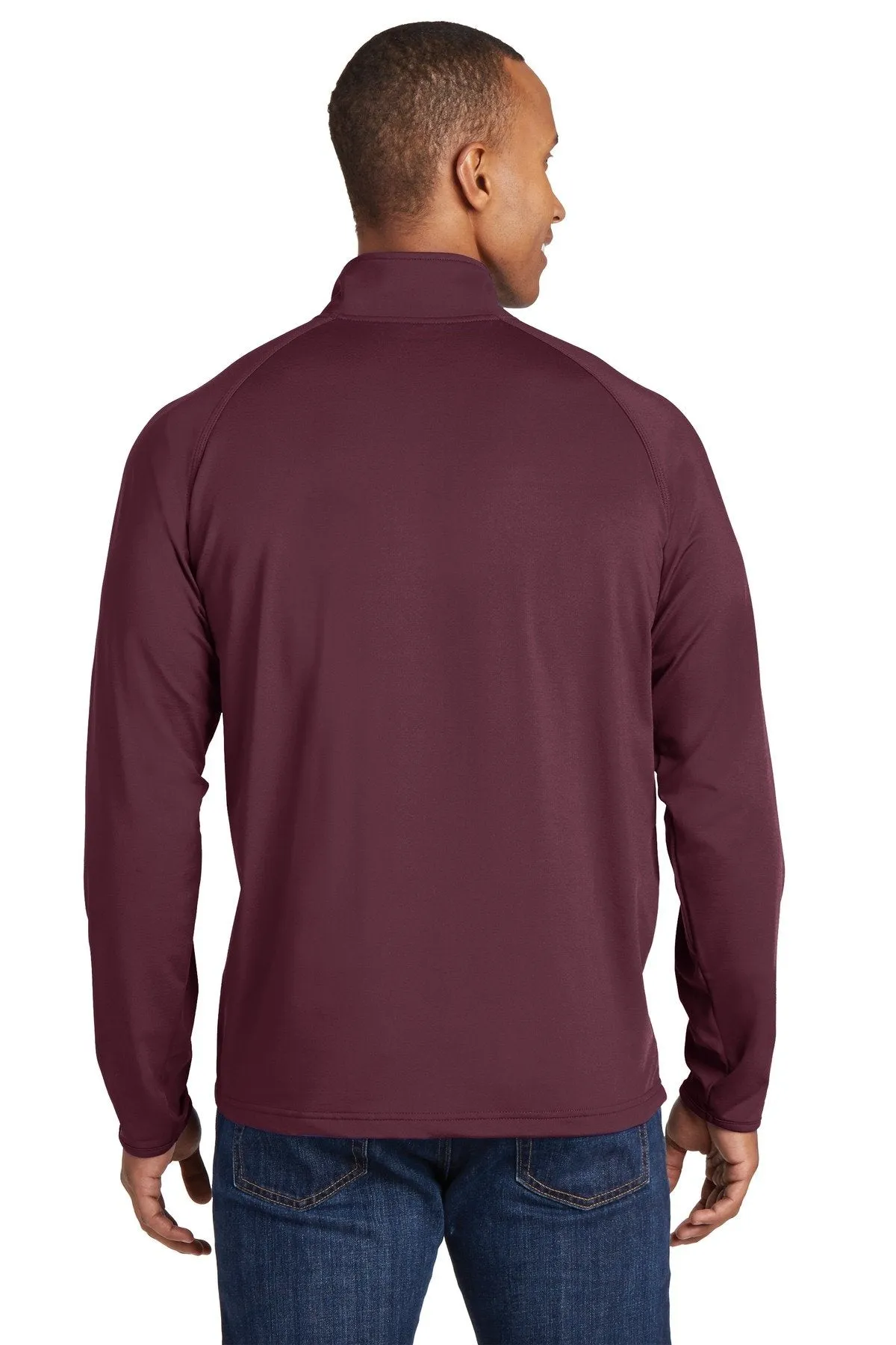 Sport-Tek Sport-Wick Stretch 1/2-Zip Pullover ST850 Maroon