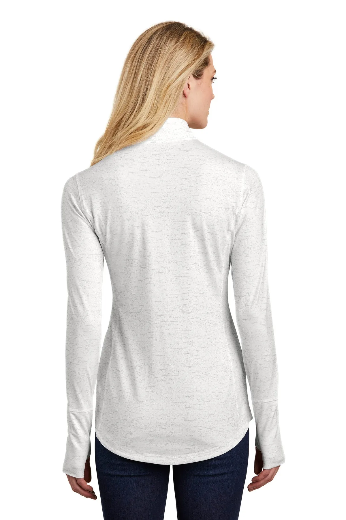 Sport-Tek Women's Sport-Wick Stretch Reflective Heather 1/2-Zip Pullover LST855