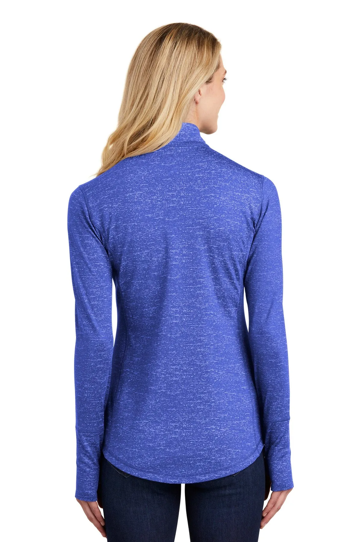 Sport-Tek Women's Sport-Wick Stretch Reflective Heather 1/2-Zip Pullover LST855