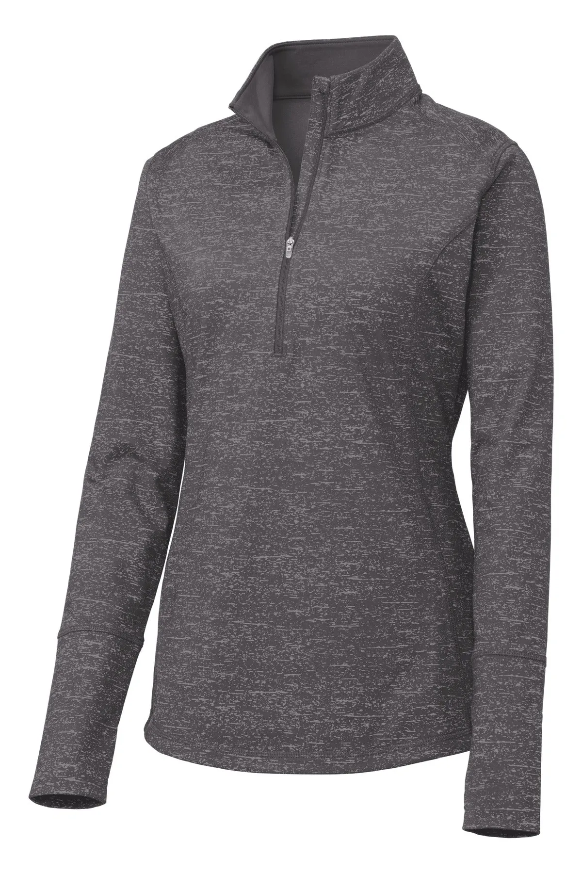 Sport-Tek Women's Sport-Wick Stretch Reflective Heather 1/2-Zip Pullover LST855