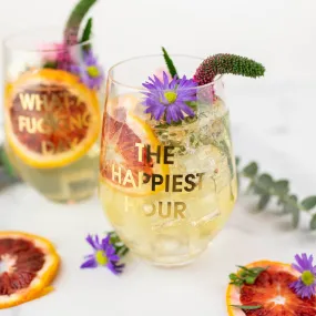 Stemless Wine Glass - The Happiest Hour