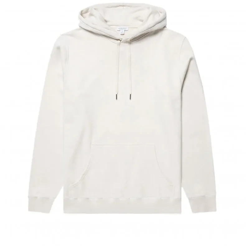 Sunspel Cotton Loopback Overhead Pullover Hooded Sweatshirt (Undyed)