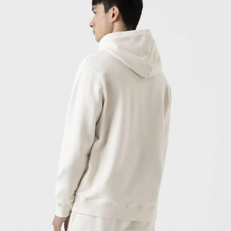 Sunspel Cotton Loopback Overhead Pullover Hooded Sweatshirt (Undyed)