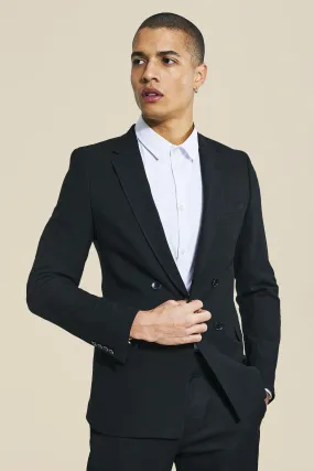 Super Skinny Black Double Breasted Jacket