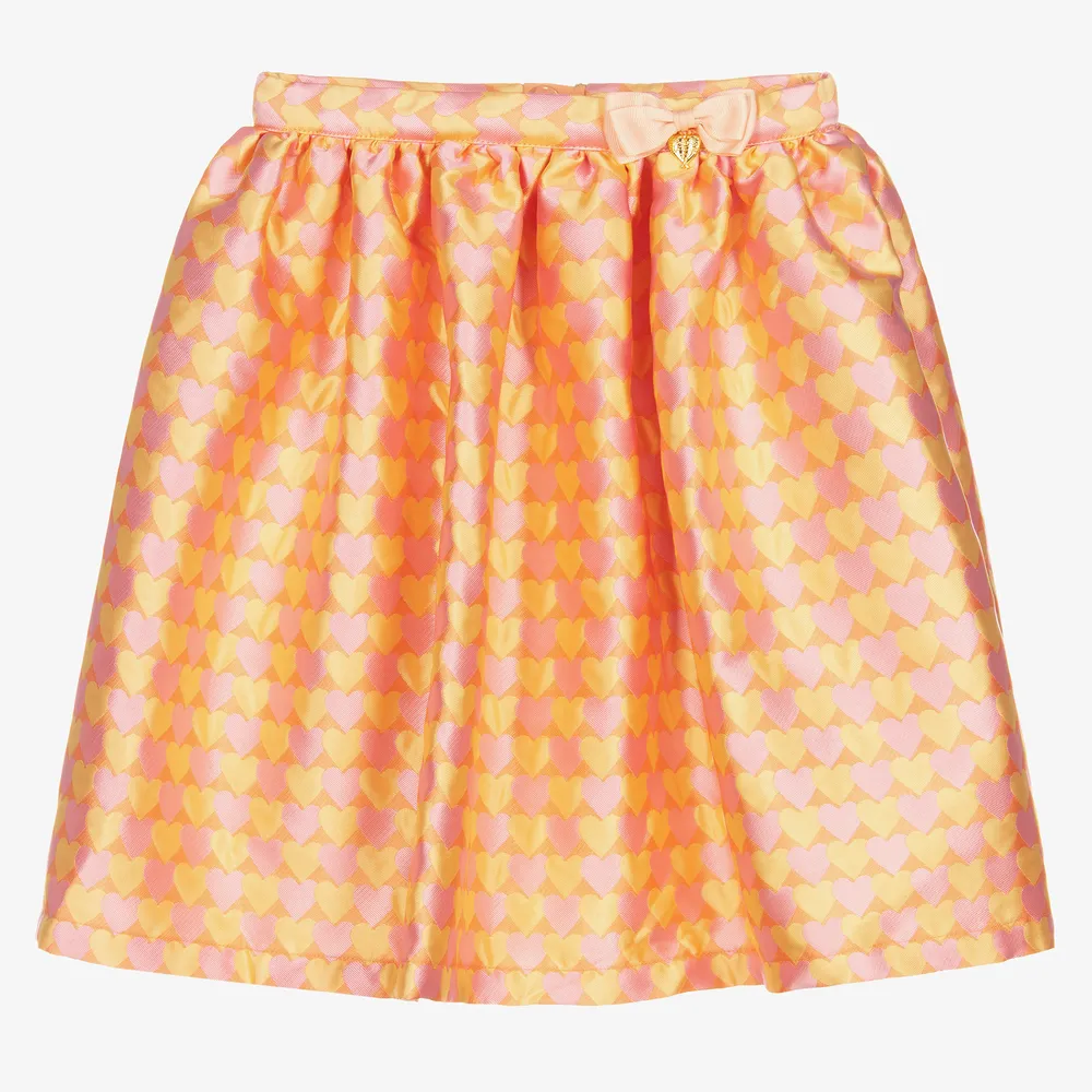 Teen Girls Orange Heart Skirt