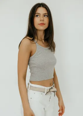 terne Cropped Rib Tank Heather Grey