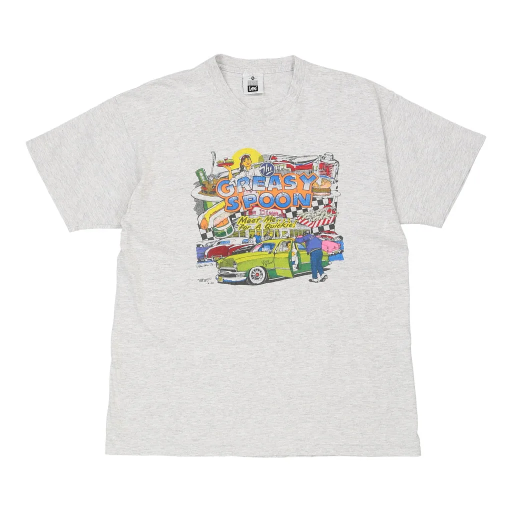 The Greasy Spoon Lee Graphic T-Shirt - XL Grey Cotton