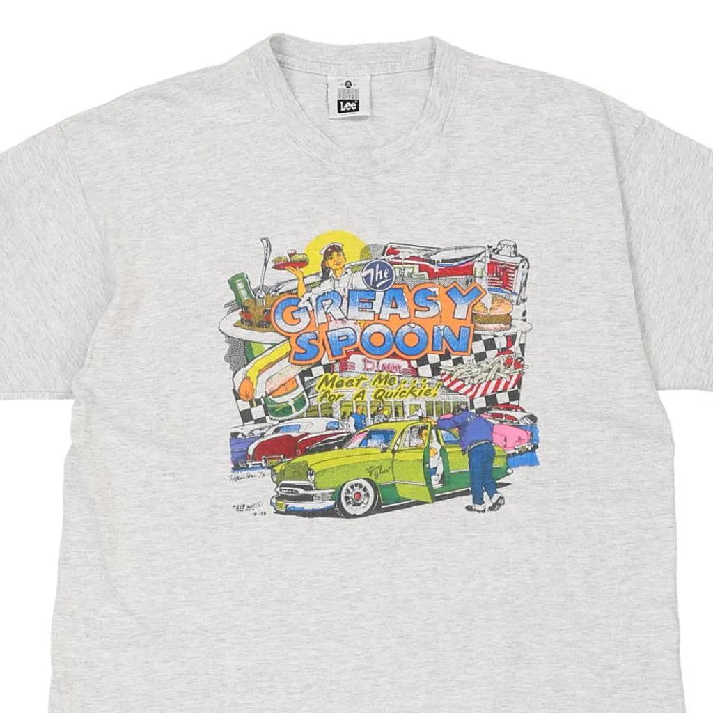 The Greasy Spoon Lee Graphic T-Shirt - XL Grey Cotton