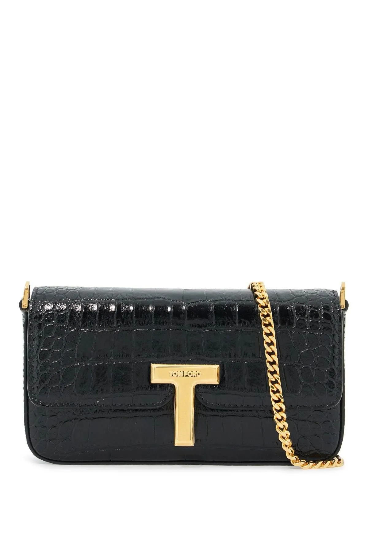 Tom Ford    Tom Ford Mini Wallis Crocodile Print Leather Bag.