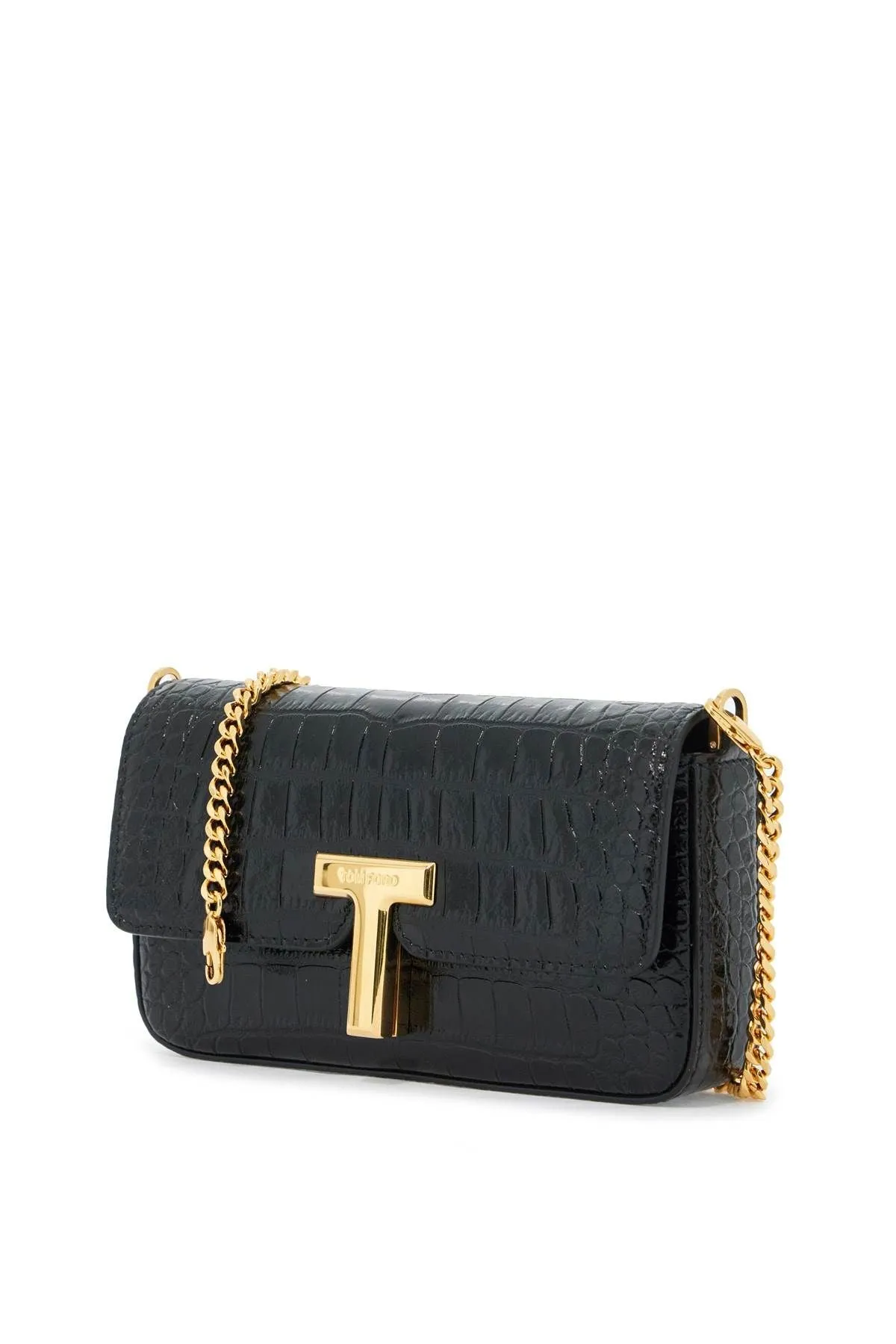 Tom Ford    Tom Ford Mini Wallis Crocodile Print Leather Bag.