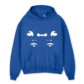 TWOFACES STAINED Cobalt Blue Oversized Hoodie.