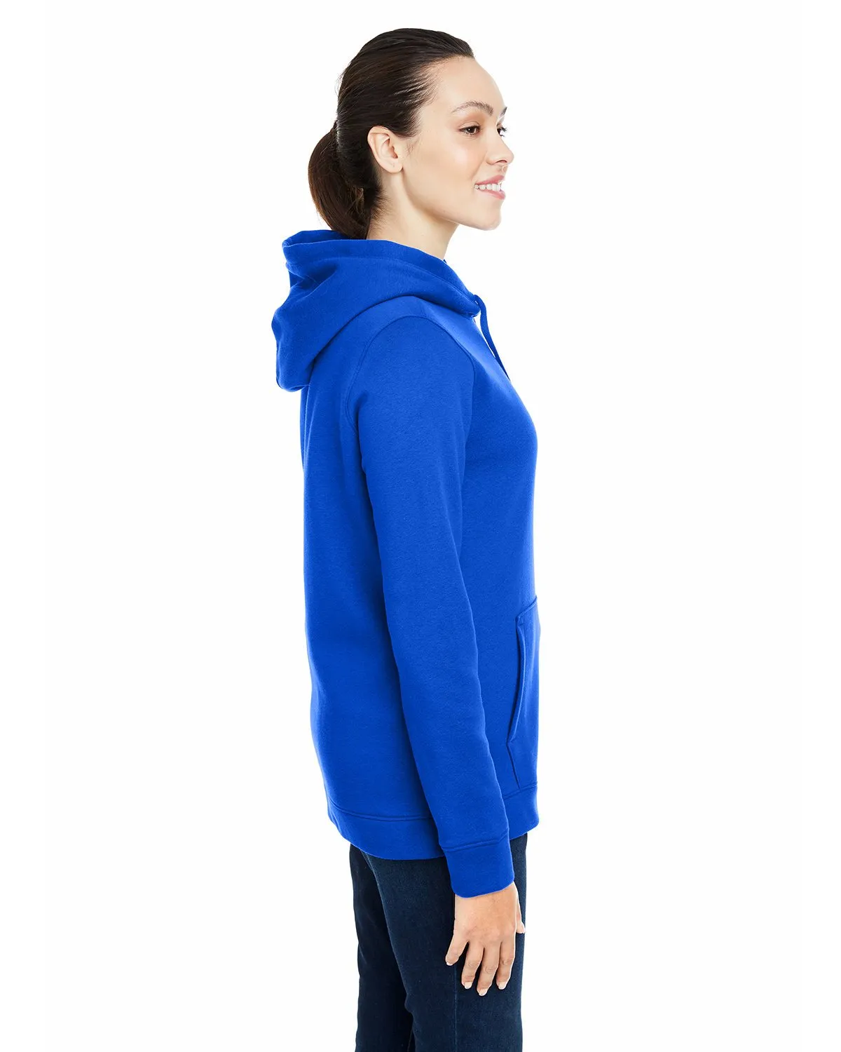 Under Armour Ladies Hustle Pullover Hooded Sweatshirt 1300261 ROYAL/ WHT 400