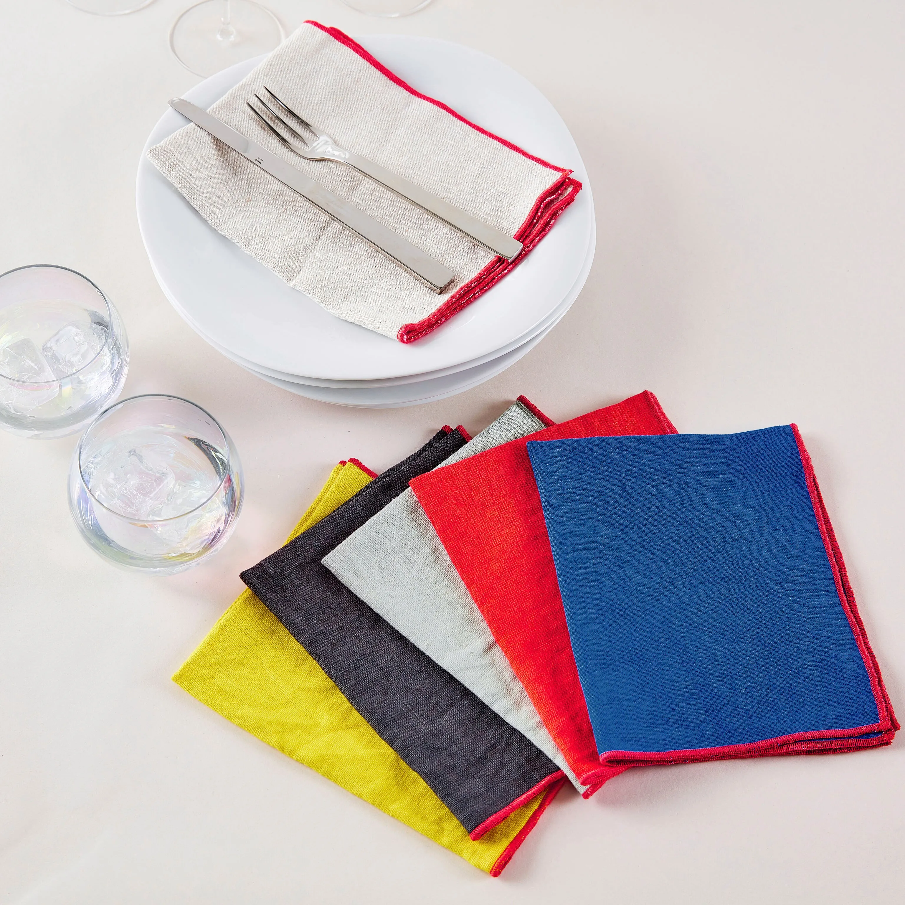 Upcycled Linen Napkins - Set of 6