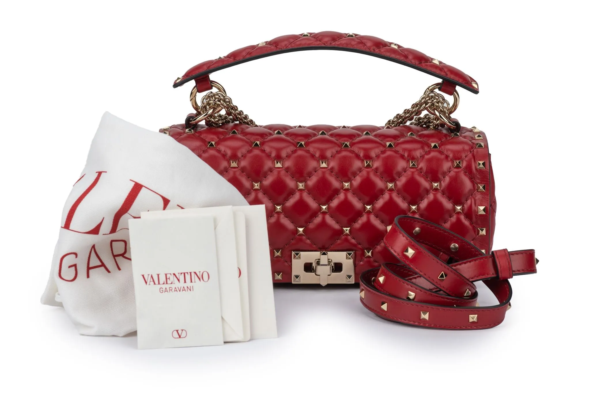 Valentino New Red Rockstud Shoulder Bag