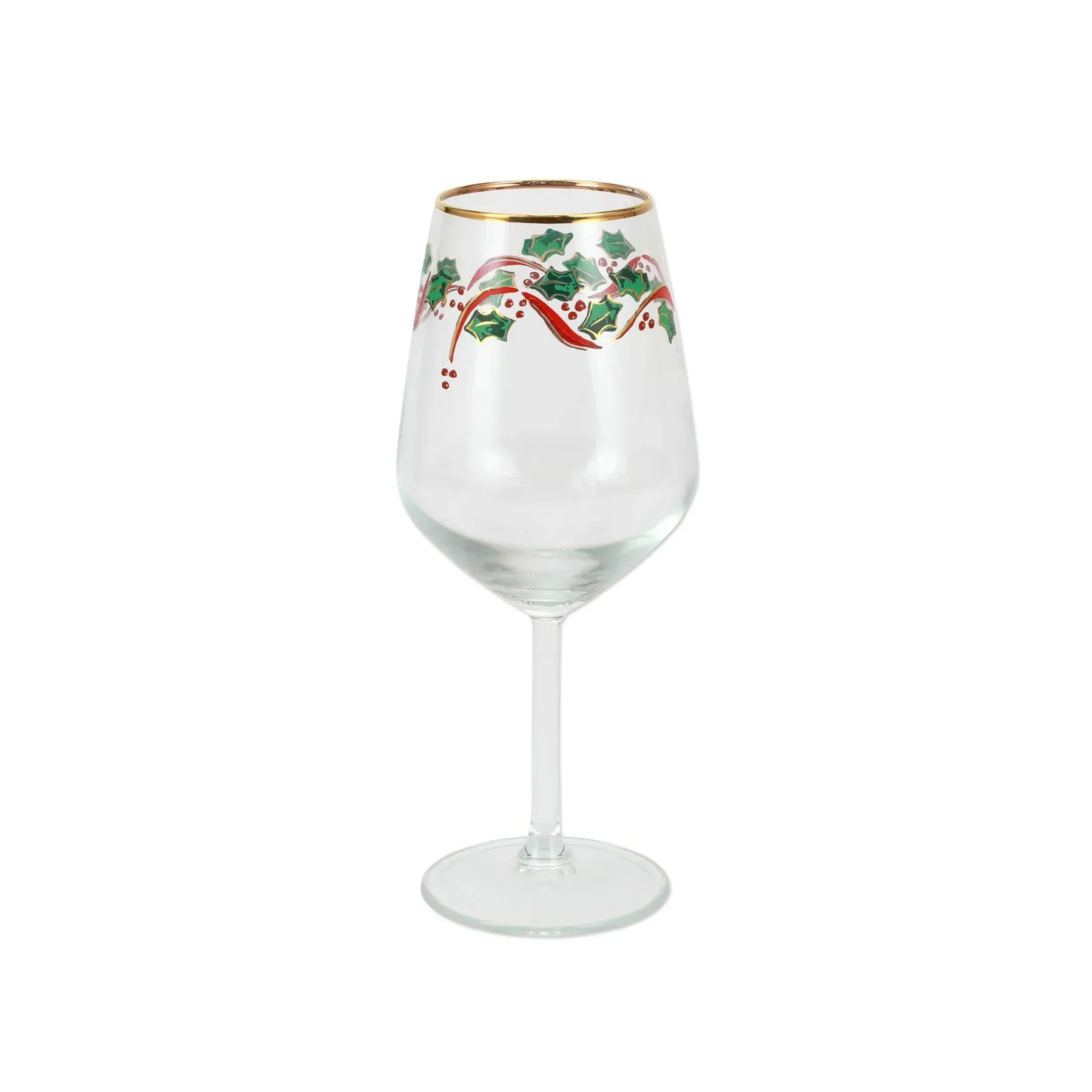 Vietri Holly Wine Glass