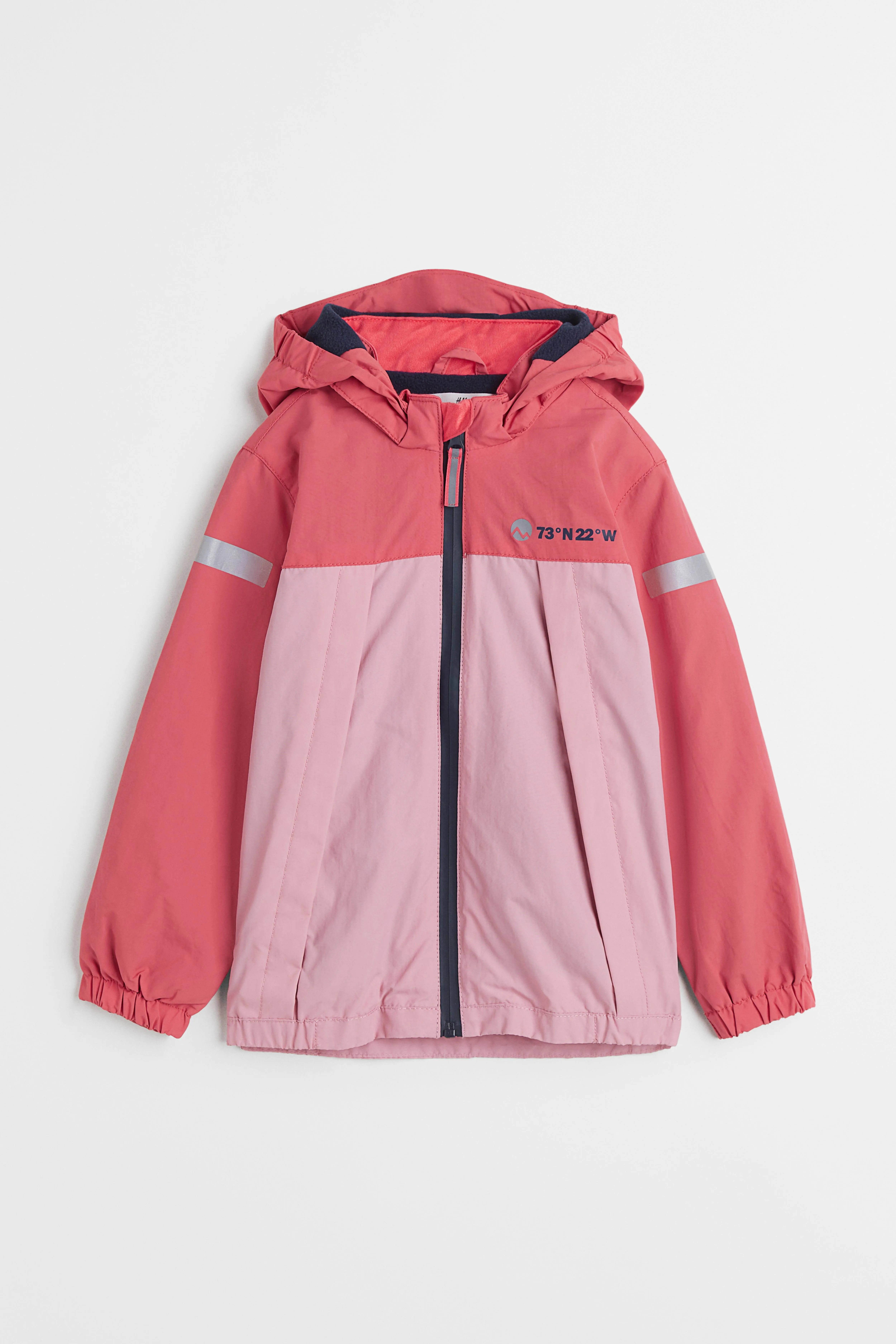 Water-repellent shell jacket - Long sleeve - Regular length - Brick red/Block-coloured - Kids | H&M GB