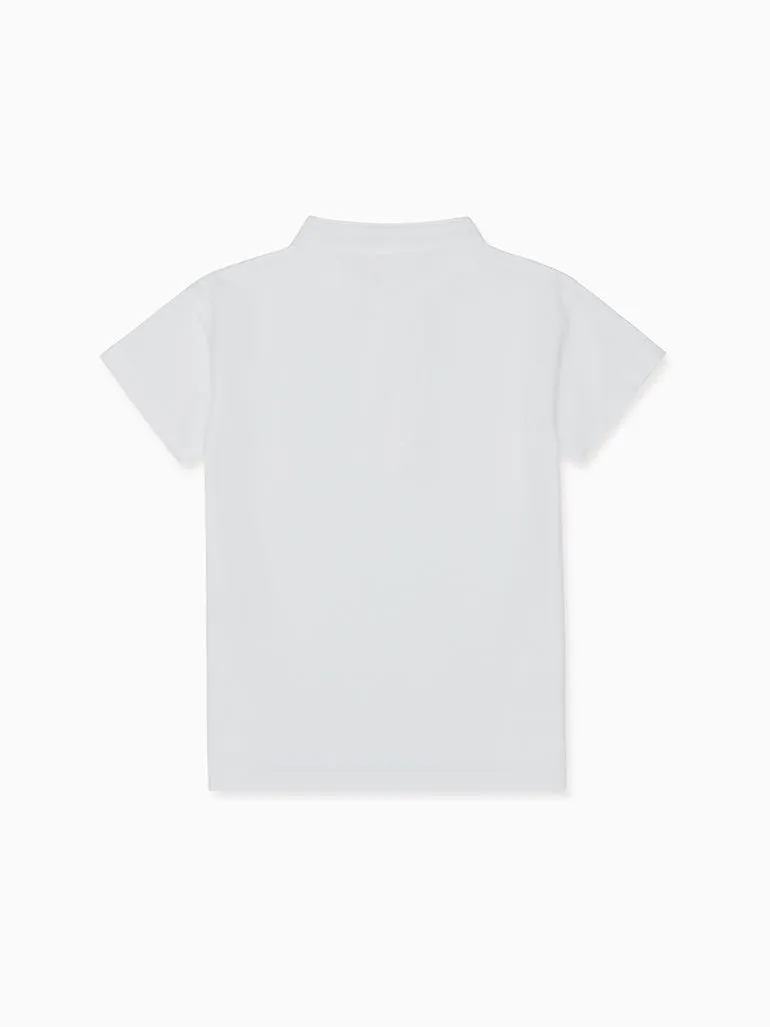 White Alcon Boy Polo Shirt