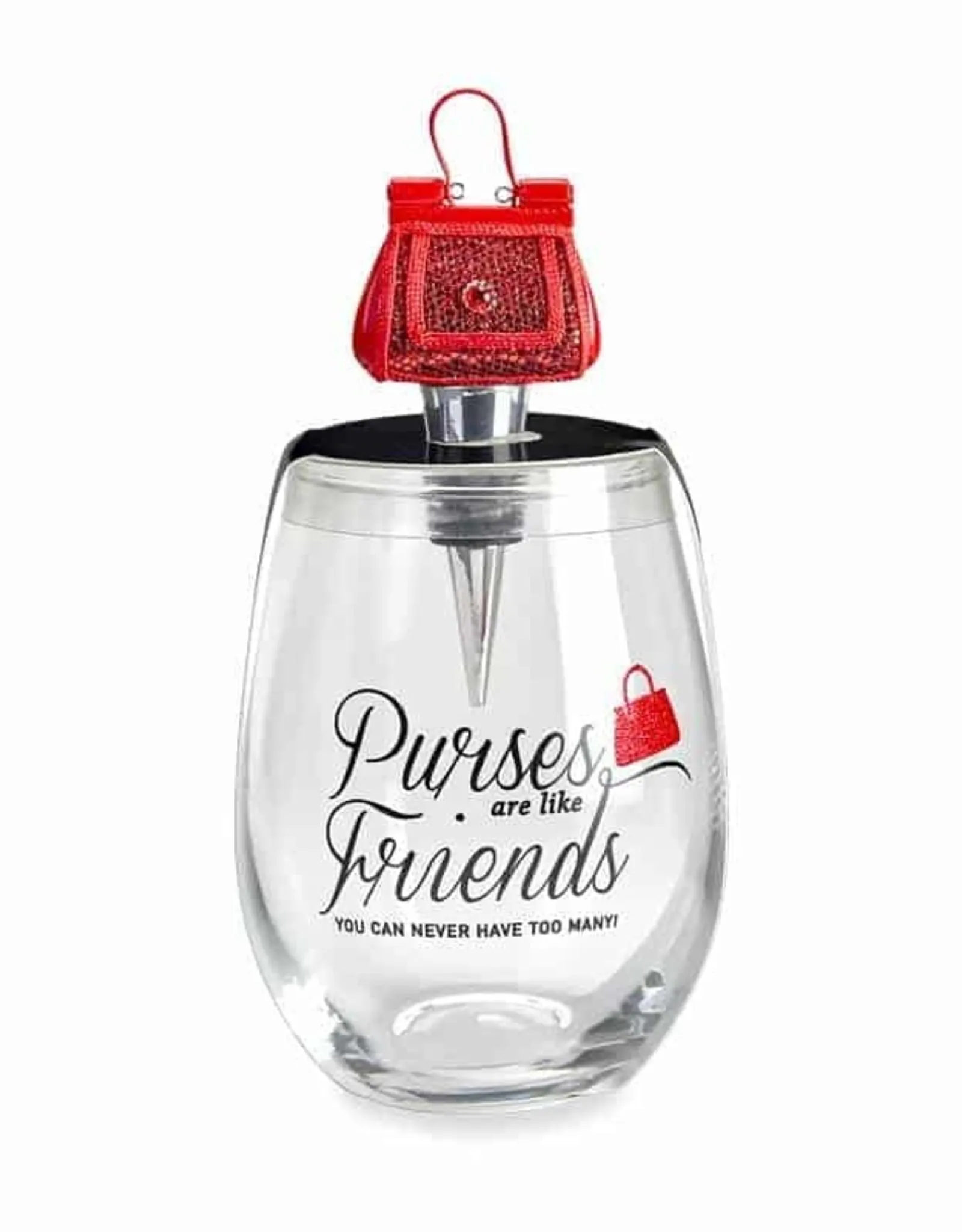   Wine Glass Stopper Set Purses are Like Friends