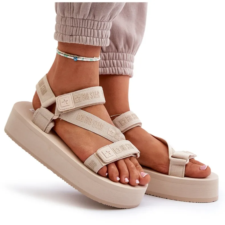 Women's Sandals on the Big Star Platform NN274A528 Beige