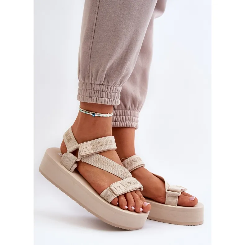 Women's Sandals on the Big Star Platform NN274A528 Beige