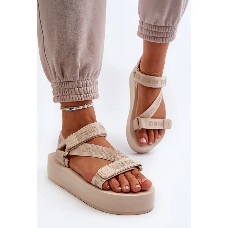 Women's Sandals on the Big Star Platform NN274A528 Beige