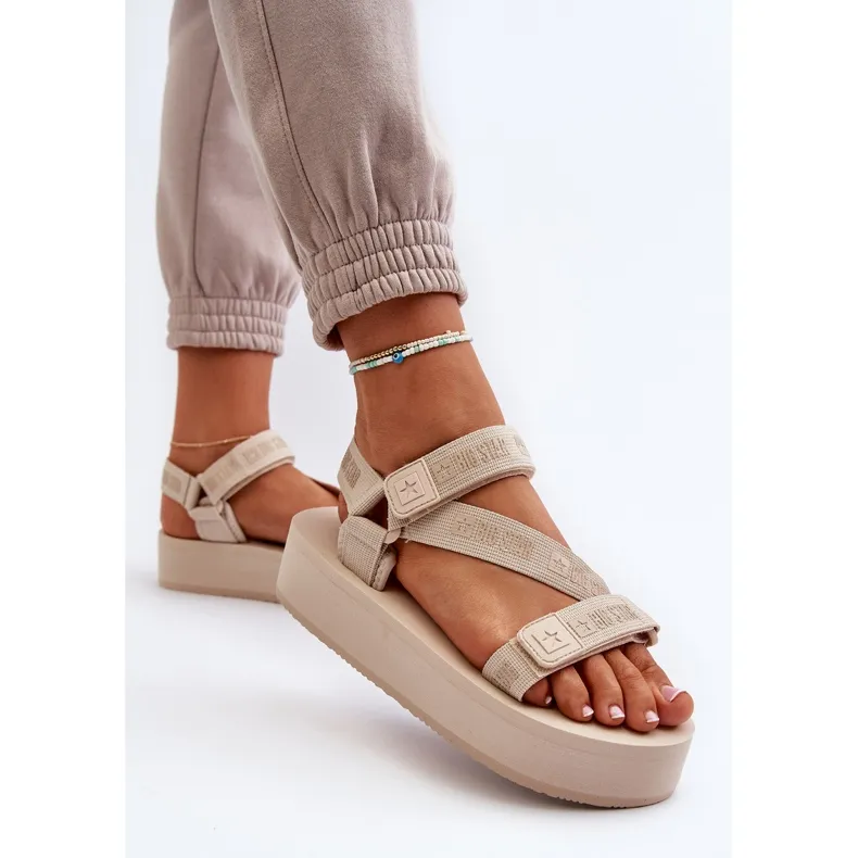 Women's Sandals on the Big Star Platform NN274A528 Beige