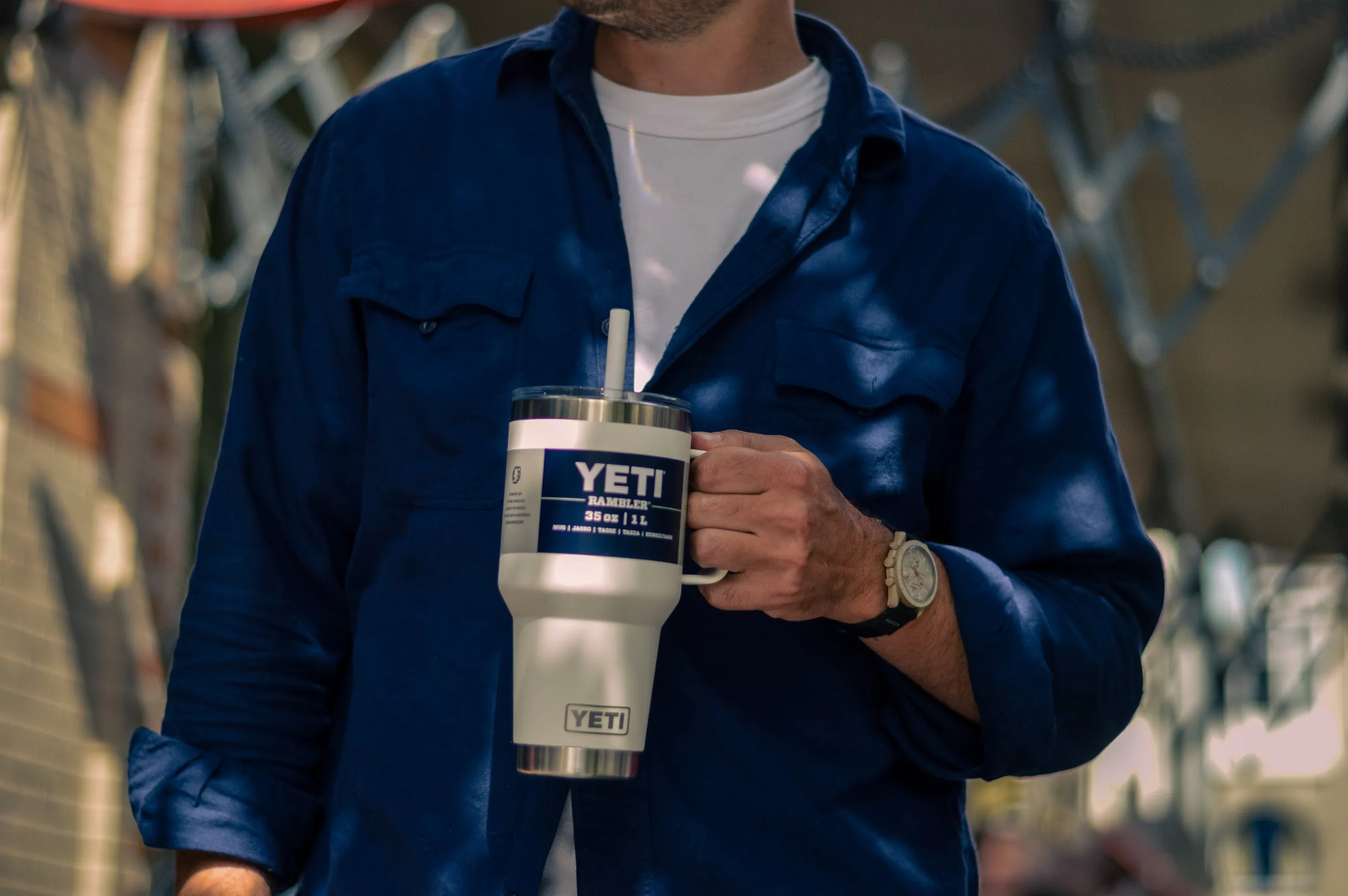 YETI 35oz Rambler Straw Mug White