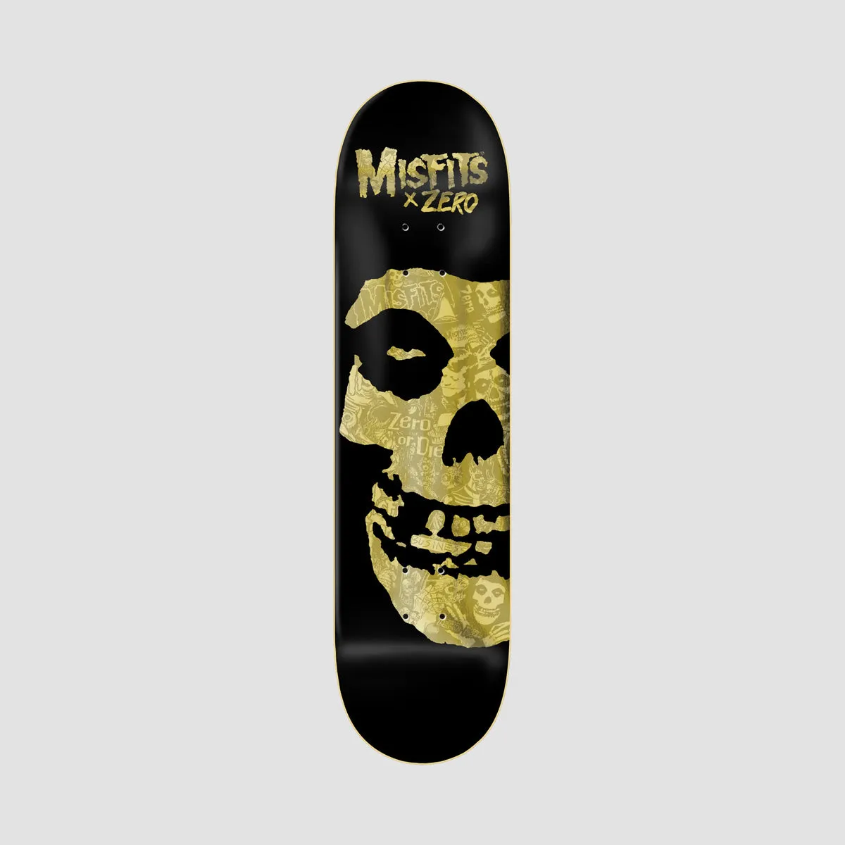 Zero Misfits Fiend Skull Collage Skateboard Deck Gold Foil - 8.25